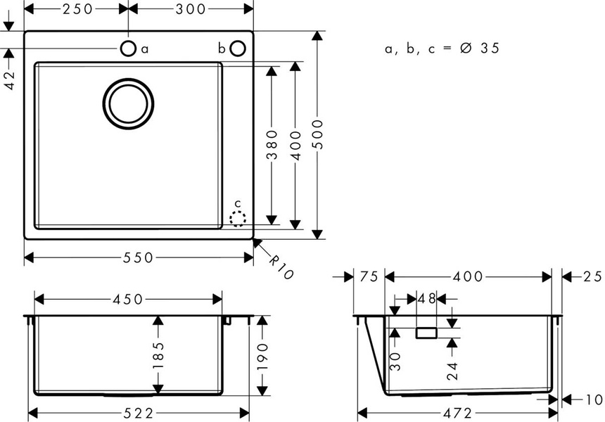 Мойка для кухни HANSGROHE S71 43305800 85613 фото