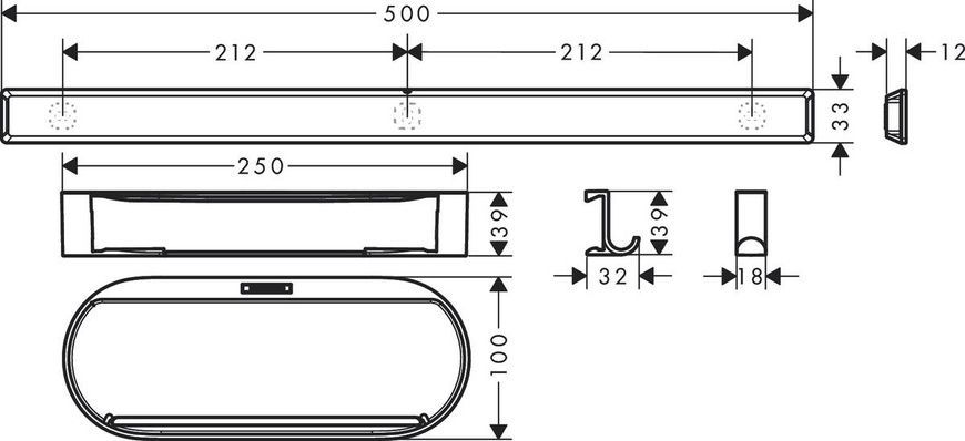 Набір аксесуарів HANSGROHE WALLSTORIS 27967670, чорний 81531 фото