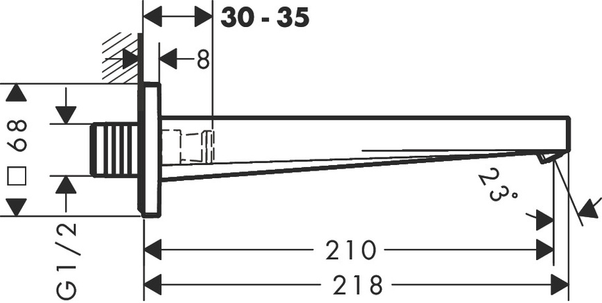 Излив для ванны HANSGROHE TECTURIS E 73410140, бронза сатин 93139 фото