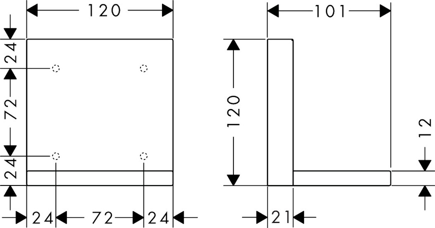 Полка 120/120 AXOR SHOWER SOLUTIONS 40872000 13358 фото