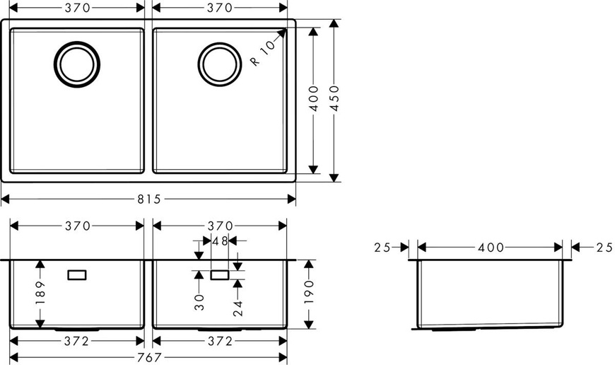 Мойка для кухни HANSGROHE S71 43430800, нержавеющая сталь 73663 фото