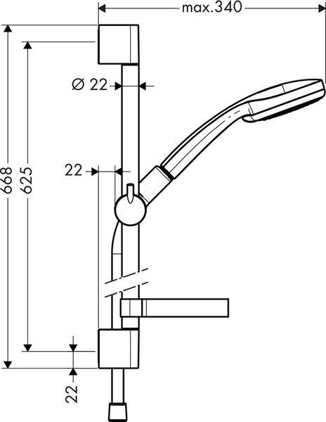 Душевой набор HANSGROHE CROMA 27772000 12971 фото