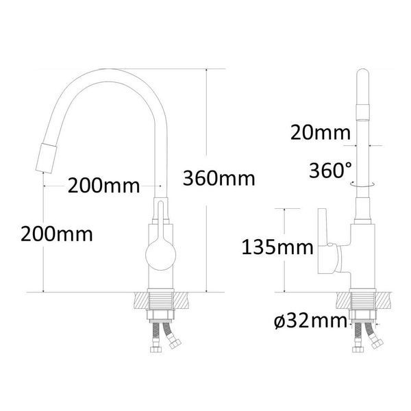 Смеситель для кухни RJ RAINBOW RBZ999-8MB, хром 68334 фото