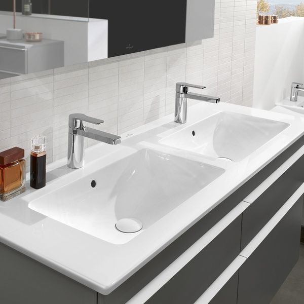 Умивальник накладний подвійний VILLEROY & BOCH VENTICELLO 4111DL01, 130x50, білий 50385 фото