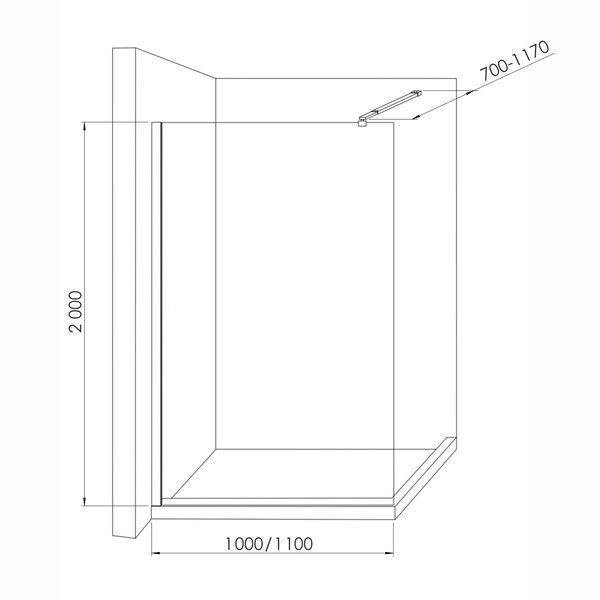 Душова стінка WALK-IN 110 см IMPRESE IMPRESE s09111001MV 95157 фото