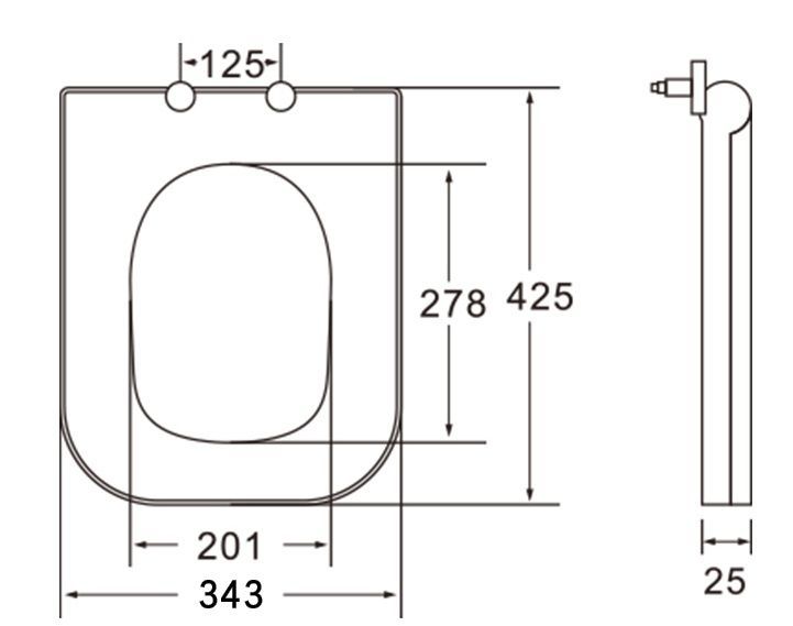 Сиденье для унитаза slim slow-closing IMPRESE KUBIK c06810233TW(3) 97546 фото
