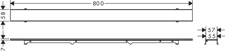 Решітка душового трапа під плитку HANSGROHE RAINDRAIN ROCK 56031000, нержавіюча сталь 92248 фото