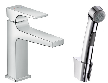 Смеситель для раковины с гигиеническим душем и сливным клапаном HANSGROHE METROPOL 32522000 73627 фото