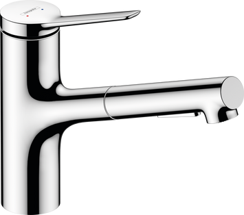 Смеситель с выдвижным изливом для кухонной мойки HANSGROHE ZESIS M33 74820000 800004175 фото