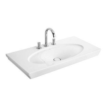 Умивальник меблевий на 3 отв без переливу 100х49см VILLEROY & BOCH LA BELLE 6124AUR1, білий 101424 фото
