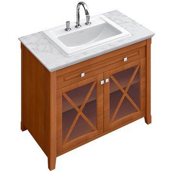 Тумба для раковины с раковиной VILLEROY & BOCH HOMMAGE 8979A1R1, темное дерево 800005674 фото