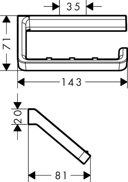 Держатель туалетной бумаги без крышки AXOR UNIVERSAL SOFTSQUARE 42846670, черный 800005404 фото