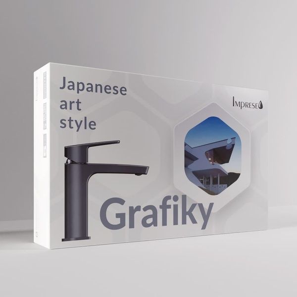 Змішувач для умивальника IMPRESE GRAFIKY ZMK041807011, чорний нікель 60057 фото