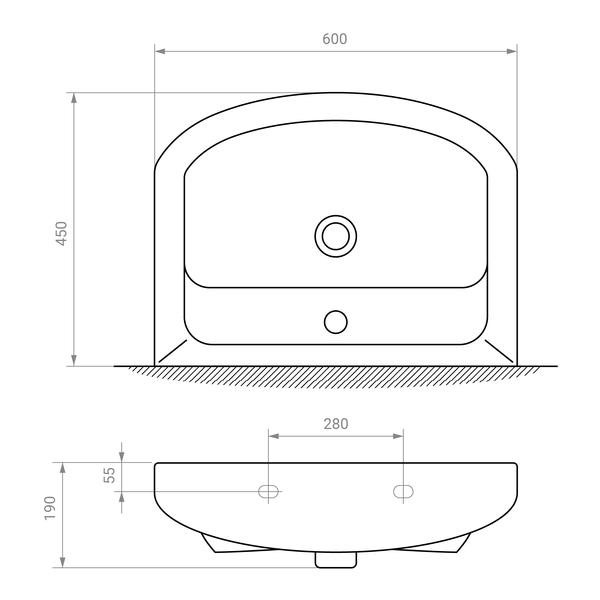Тумба напольная с умывальником RJ TOFT RJFU045-0160WHSET 60 см, белый глянцевый 93200 фото