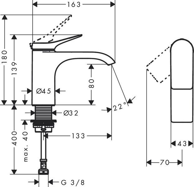 Смеситель для раковины HANSGROHE VIVENIS 75013000 800004025 фото