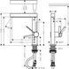 Смеситель для умывальника 230 однорычажный со сливным гарнитуром push-open HANSGROHE FINORIS 76063340, чёрный матовый хром 102358 фото 2
