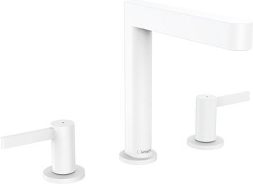 Смеситель для раковины со сливным гарнитуром HANSGROHE FINORIS 76034700, белый матовый 96910 фото