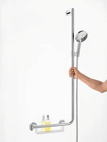 Душевой набор с душевой штангой справа HANSGROHE RAINDANCE SELECT 26326400, хром с белым 54344 фото