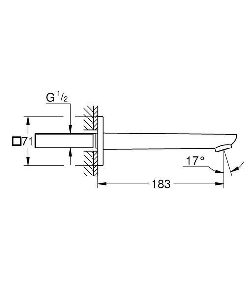 Вилив GROHE CUBEO 1017792430, чорний матовий 103483 фото