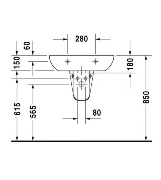 Полупьедестал для умывальника DURAVIT D-CODE 08571800002 800006166 фото