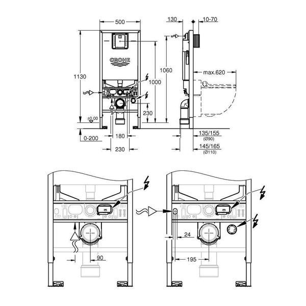 Инсталляция для унитаза GROHE RAPID SL 39596000 73437 фото