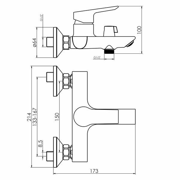 Змішувач для ванни RJ KARPER RJFA056-03CH 92565 фото