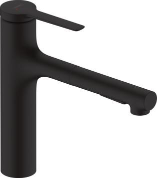 Смеситель с выдвижным изливом для кухонной мойки HANSGROHE ZESIS M33 74822670, черный матовый 800004182 фото