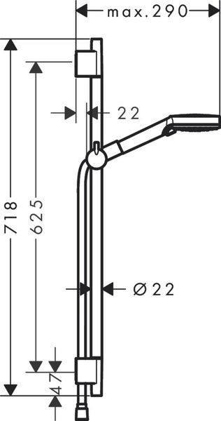 Гарнітур душовий HANSGROHE VERNIS BLEND 26422670, чорний 81634 фото