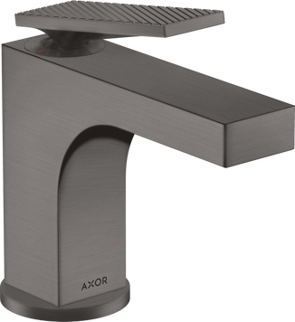 Смеситель для раковины AXOR CITTERIO 39001340, однорычажный, 90 с рычаговой рукояткой, для гостевой раковины, с донным клапаном - с текстурой, черный 800004861 фото