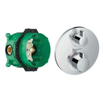 Душевая система с термостатом скрытого монтажа HANSGROHE ECOSTAT S 15758000+01800180 76743 фото