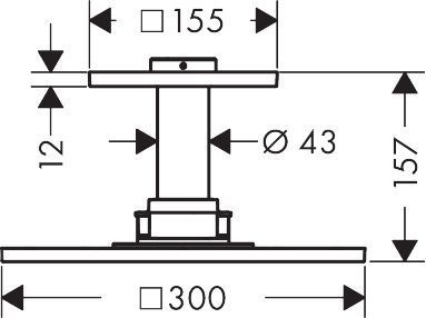 Верхній душ 300/300 1jet AXOR SHOWER SOLUTIONS 35316820, зі стельовим під'єднанням, нікель 800005211 фото