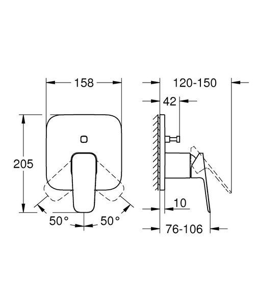 Змішувач для ванни прихованого монтажу GROHE CUBEO 1017780000 99041 фото