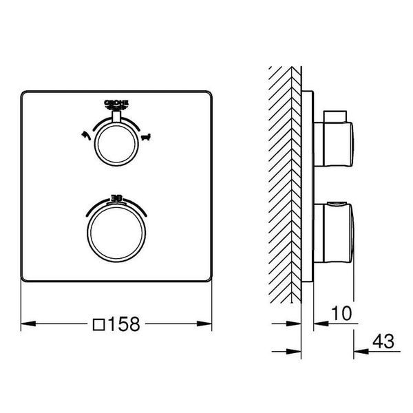 Смеситель для душа GROHE GROHTHERM 24080000 69716 фото