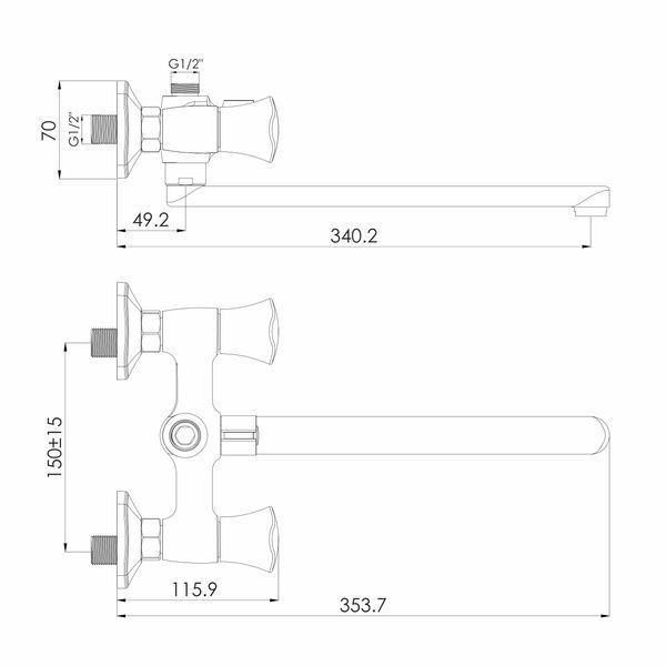 Змішувач для ванни IMPRESE IZERA f03210501AA 93430 фото