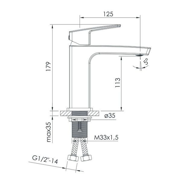 Змішувач для умивальника IMPRESE GRAFIKY ZMK061901010, хром 66629 фото