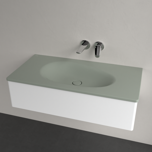 Умивальник накладний VILLEROY & BOCH ANTAO 4A76A3R8, 100x50см, без переливу, без отвору під змішувач, Ceramic Plus, зелений 800005681 фото