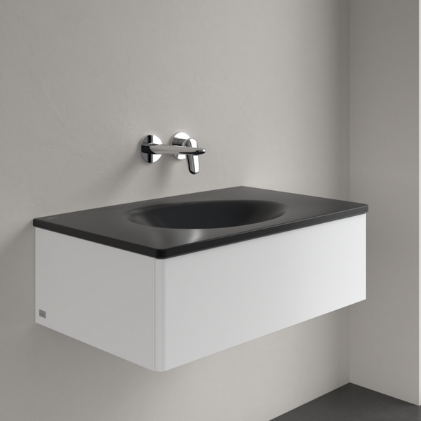 Умивальник накладний VILLEROY & BOCH ANTAO 4A7583R7, 80x50см, без переливу, без отвору під змішувач, Ceramic Plus, чорний матовий 800005581 фото