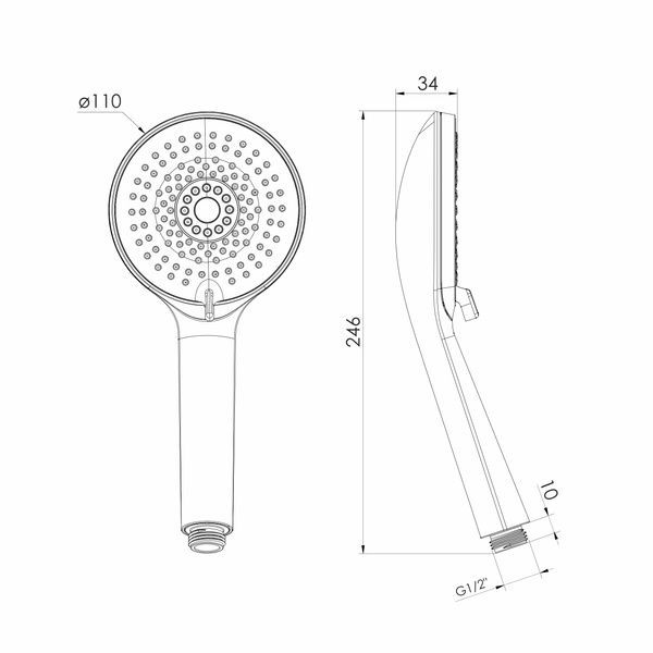 Лейка ручного душа IMPRESE f03600110BE, черный матовый 94686 фото