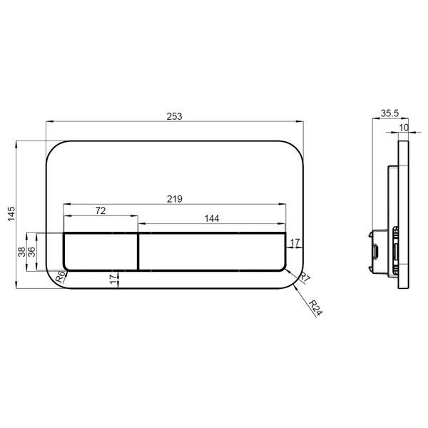 Клавіша змиву VILLEROY & BOCH VICONNECT INSTALLATION SYSTEMS 92249061, E 200, хром 52973 фото