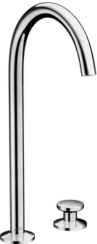 Смеситель для раковины AXOR ONE 48060000, на 2 отверстия, Select 260, с донным клапаном Push-Open 86394 фото