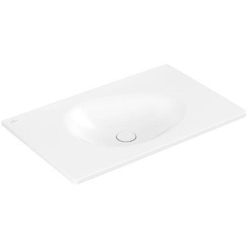 Умывальник накладной VILLEROY & BOCH ANTAO 4A7583RW, 80x50см, без перелива, без отверстия под смеситель, Ceramic Plus, белый матовый 800005726 фото