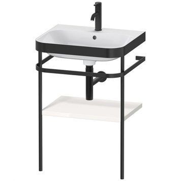Консоль напольная с умывальником DURAVIT HAPPY D.2 PLUS HP4735O2222, 57,5x49, черный матовый 800006117 фото