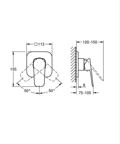 Змішувач для душу GROHE CUBEO 1017752430, чорний матовий 103343 фото