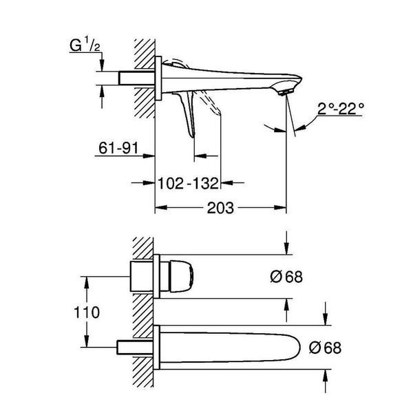 Смеситель для умывальника GROHE EUROSTYLE NEW 19571003 62082 фото