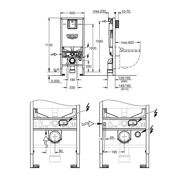 Инсталляция для унитаза GROHE RAPID SL 39598000 88285 фото