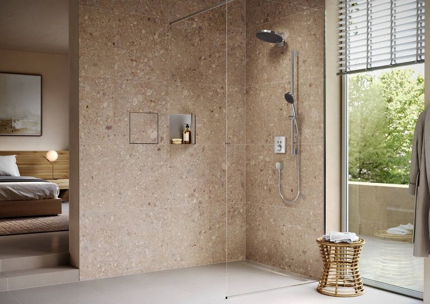 Монтажный комплект для установки HANSGROHE RAINDRAIN ORIGINAL 56199800, нержавеющая сталь 800004277 фото
