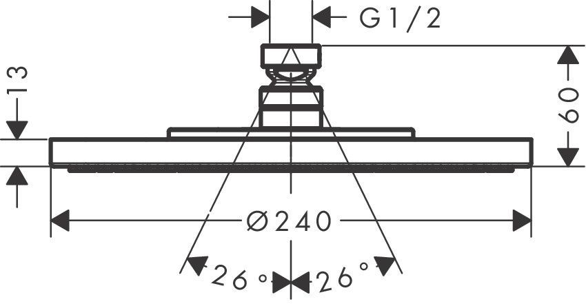 Верхний душ 240 1jet AXOR STARCK 28494340, черный 64494 фото