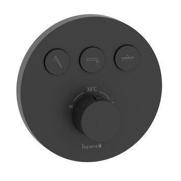 Змішувач прихованого монтажу термостат 3 функції IMPRESE KUCERA f04603410AG, чорний матовий 100795 фото