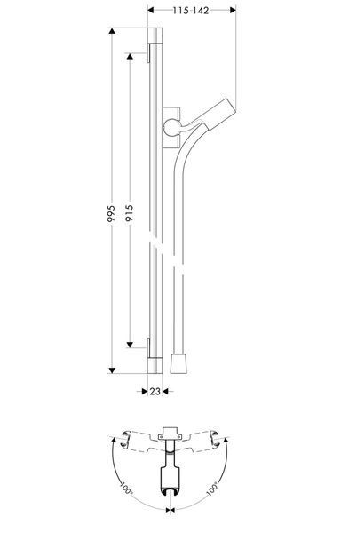 Штанга для душу HANSGROHE UNICA 27844000 32067 фото
