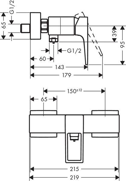 Смеситель для душа HANSGROHE METROPOL 74560000 56857 фото